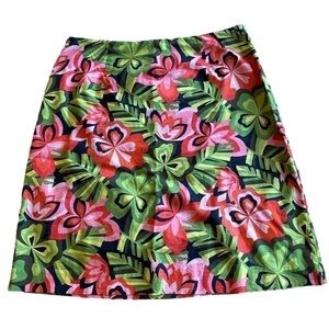 Talbots Floral Skirt - Green, Pink, Red